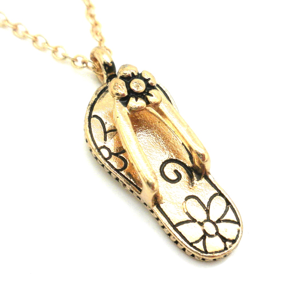 Pretty Flip Flop Pendant Necklace 19$